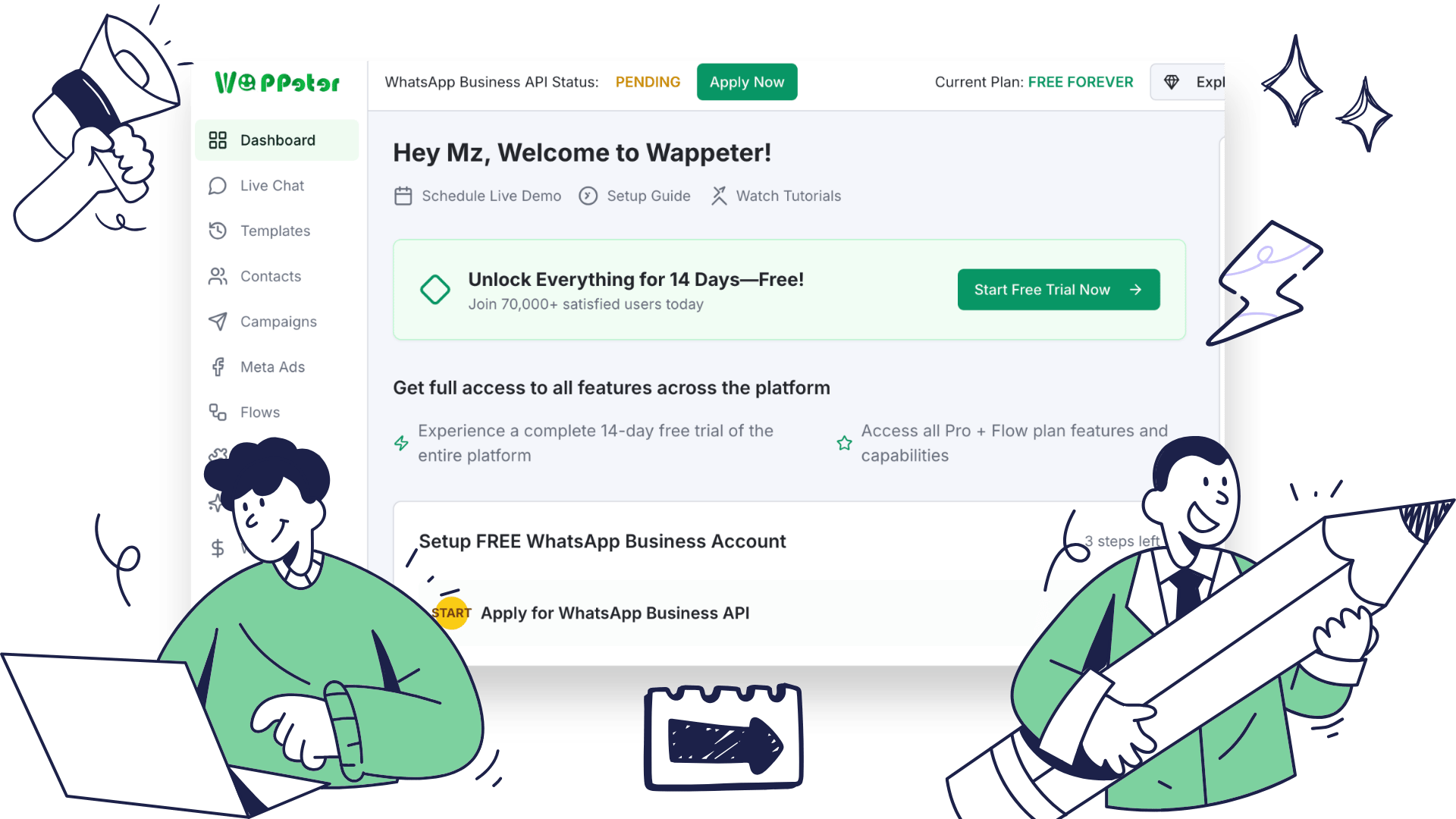 Wappeter Dashboard Screenshot Light